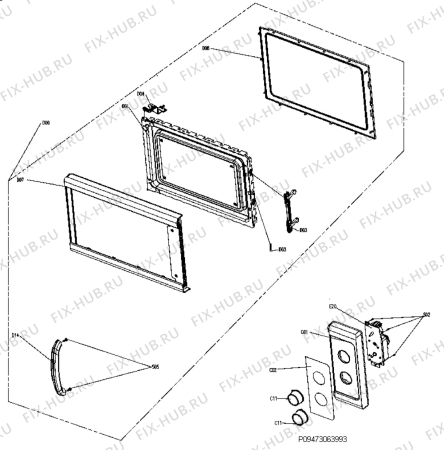 Взрыв-схема микроволновой печи Electrolux EMM25400W - Схема узла Section 2